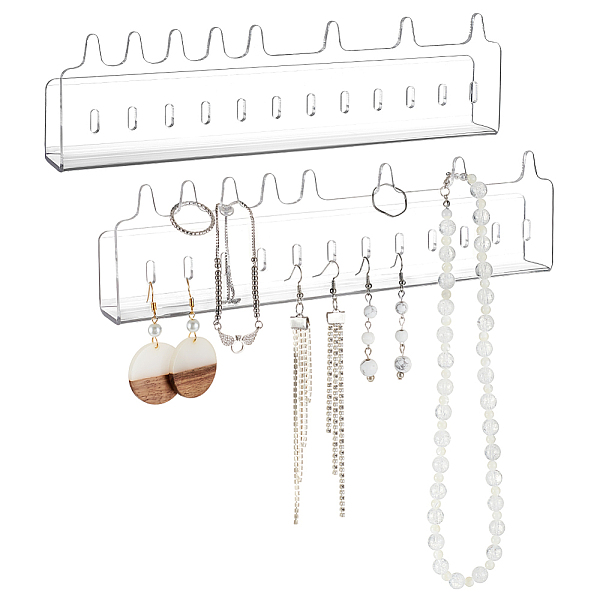 Transparent Acrylic Wall Mounted Necklace Display Stands