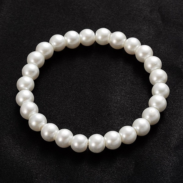 Trendy Glass Pearl Beaded Stretch Bracelets