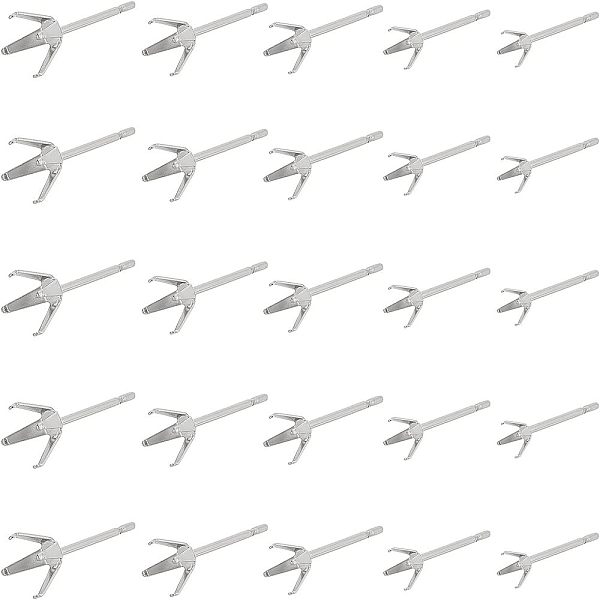 Unicraftale 100 Pcs 5 Styles 304 Stainless Steel Stud Earring Findings