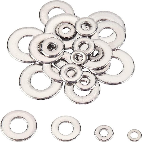 Unicraftale 24 Pcs 4 Styles 304 Stainless Steel Linking Rings