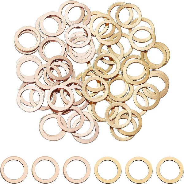 Unicraftale 60Pcs 2 Colors PVD Vacuum Plating 304 Stainless Steel Linking Rings