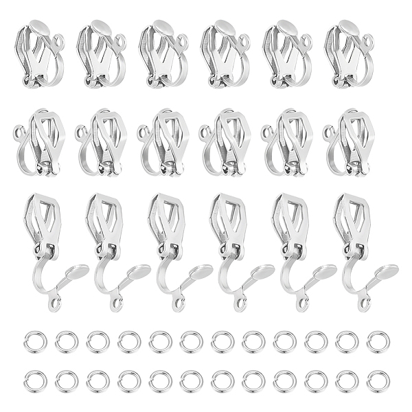 Unicraftale 60Pcs 304 Stainless Steel Clip-on Earring Findings