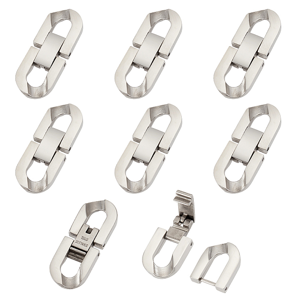 Unicraftale 8 Sets 304 Stainless Steel Fold Over Clasps