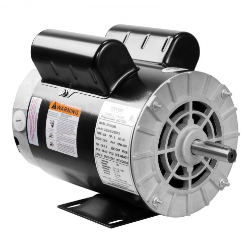 VEVOR 3HP Air Compressor Motor, 230V 15 Amps Electric Motor, 3450RPM 56 Frame, 5/8" Keyed Shaft, 1.88" Shaft Length for Air Compressors, CW/CCW Rotati