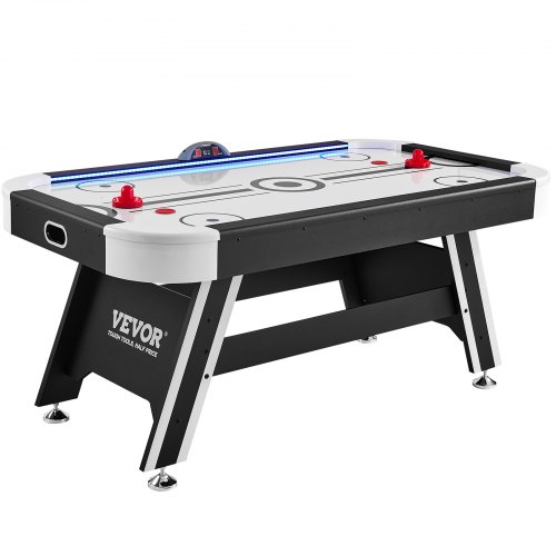 VEVOR Air-Powered Hockey Table, 72" Indoor Hockey Table for Kids and Adults, LED Sports Hockey Game with 2 Pucks, 2 Pushers, and Electronic Score Syst