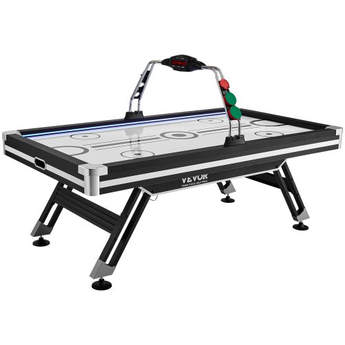 VEVOR Air-Powered Hockey Table, 89" Indoor Hockey Table for Kids and Adults, LED Sports Hockey Game with 2 Pucks, 2 Pushers, and Electronic Score Syst