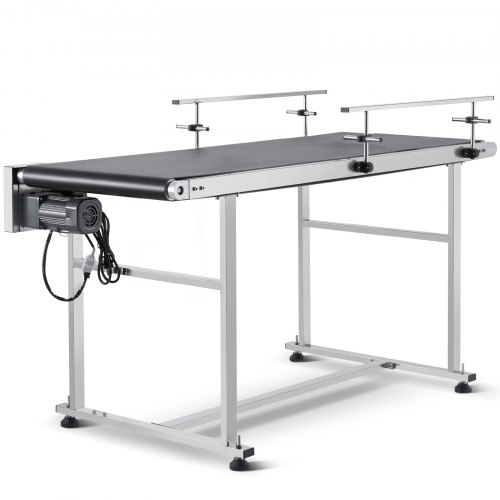 VEVOR Belt Conveyor, 59 x 23.6 inch Conveyor Table, Heavy Duty Stainless Steel Motorized Belt Conveyor for Inkjet Coding Applications Powered PVC Belt