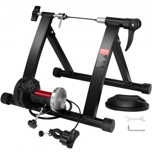 VEVOR Bike Trainer Stand, Magnetic Stationary Bike Stand for 26"-29" Wheels, 6 Resistance Settings, Noise Reduction Flywheel Motor, for Indoor Riding