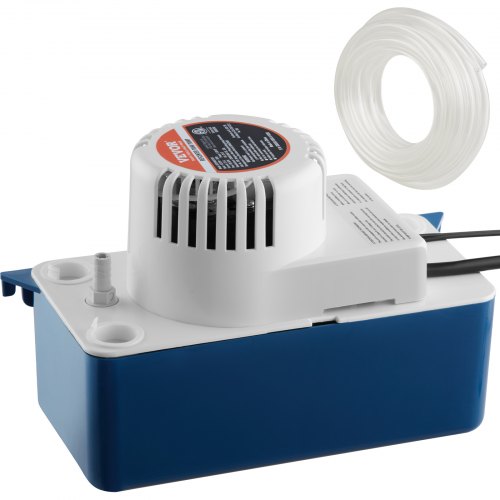 VEVOR Condensate Removal Pump, 1/50 HP, 65 GPH, 15 ft Lift, 115V Automatic AC Condensation Pump with Safety Switch & 20' Tubing for Air Conditioner, D