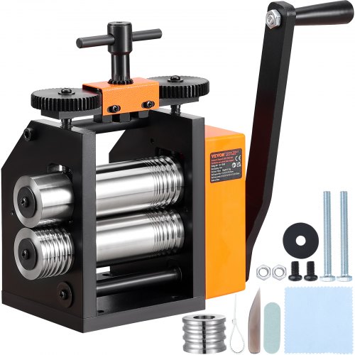 VEVOR Rolling Mill, 3"/76 mm Jewelry Rolling Mill Machine, 1: 2 Gear Ratio, 3-in-1 Multi-function Rolling Mill, 0.1-7mm Press Thickness for Metal Jewe