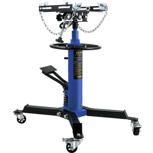 VEVOR Transmission Jack, 33"-67" High Lift, 1100 lbs Hydraulic Telescoping Transmission Jack, 2-Stage Floor Jack Stand 1/2 Ton Capacity with Foot Peda