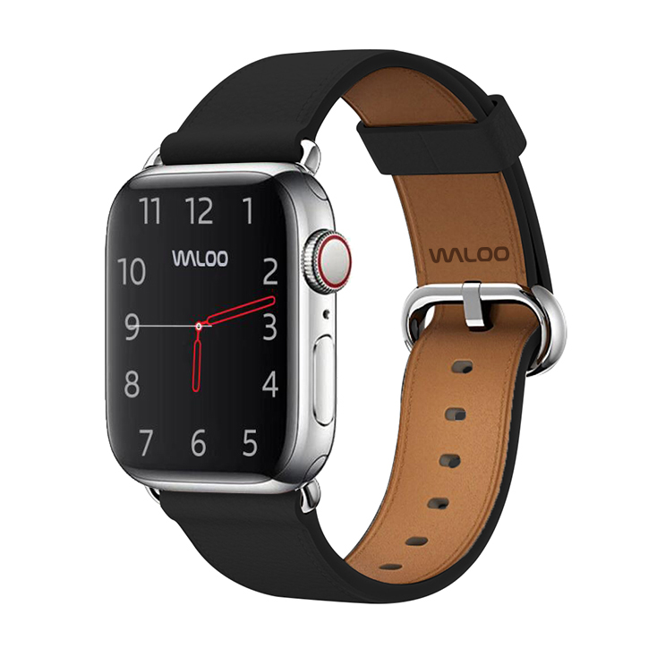 Waloo® Classic Leather Band for Apple Watch Series 1-7 - BLACK 38/40/41MM