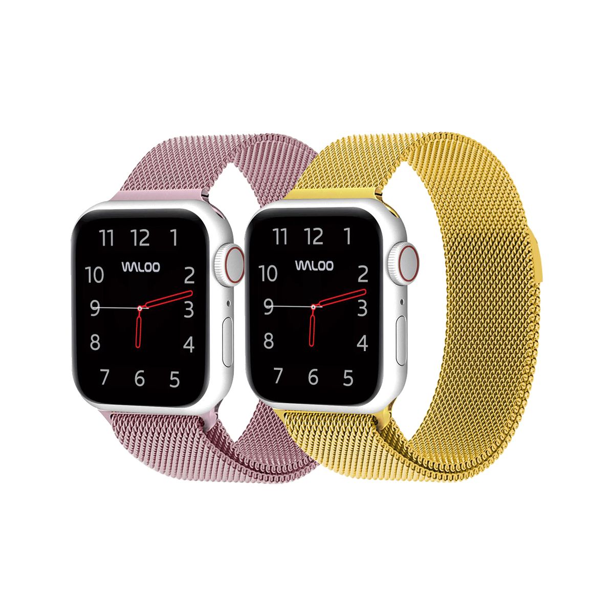 Waloo® Milanese Watch Band for Apple Watch Series 1-7 (2-Pack) - 38/40/41 - Rose / Gold