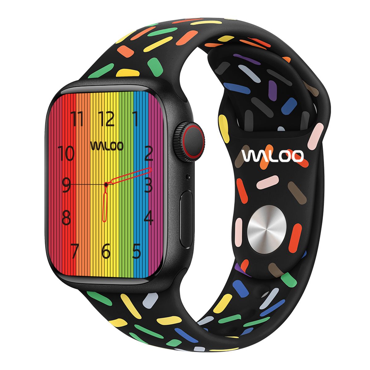 Waloo™ Sprinkle Pride Edition Sport Band for Apple Watch (Series 1-9) - 42/44/45/49mm - Black