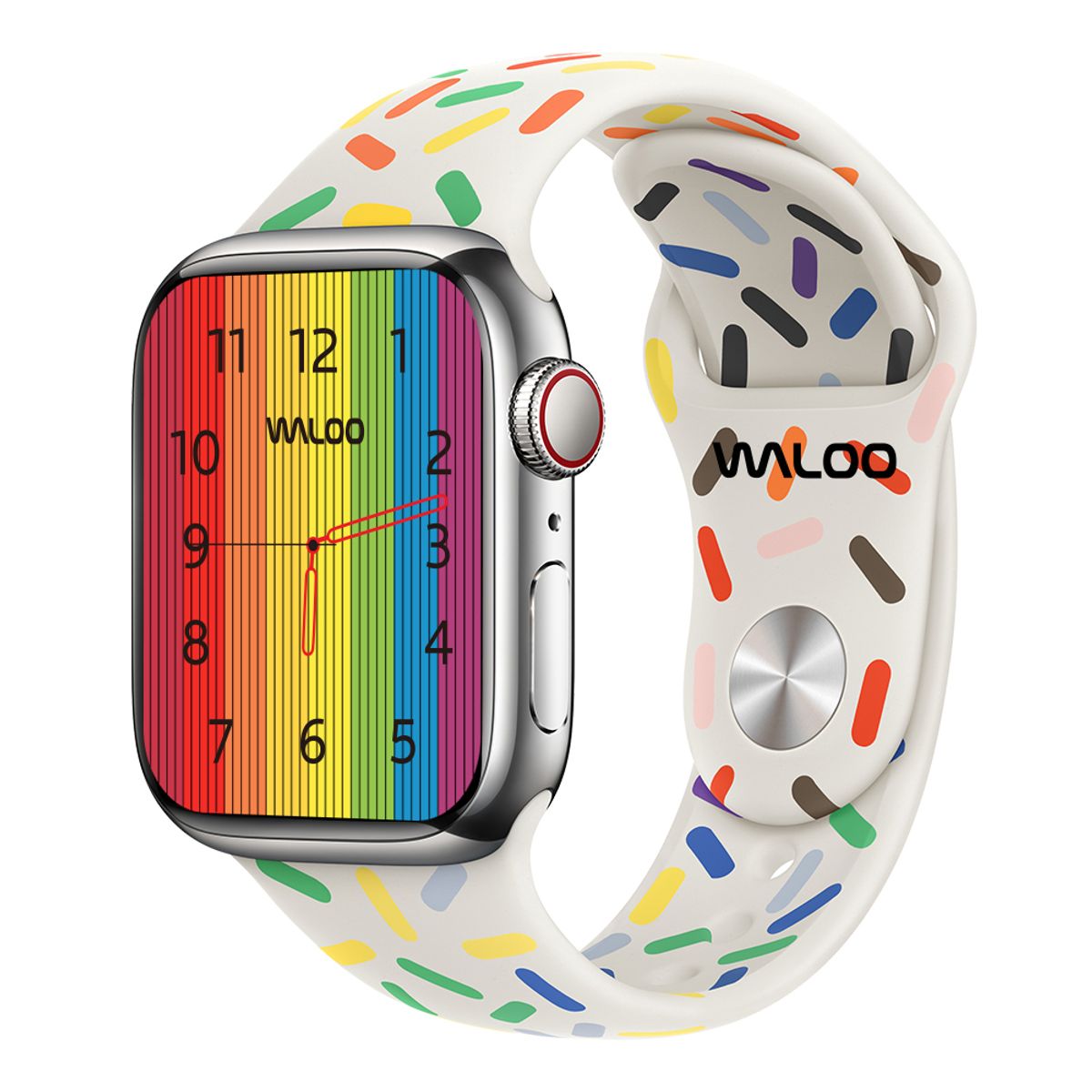 Waloo™ Sprinkle Pride Edition Sport Band for Apple Watch (Series 1-9) - 42/44/45/49mm - White