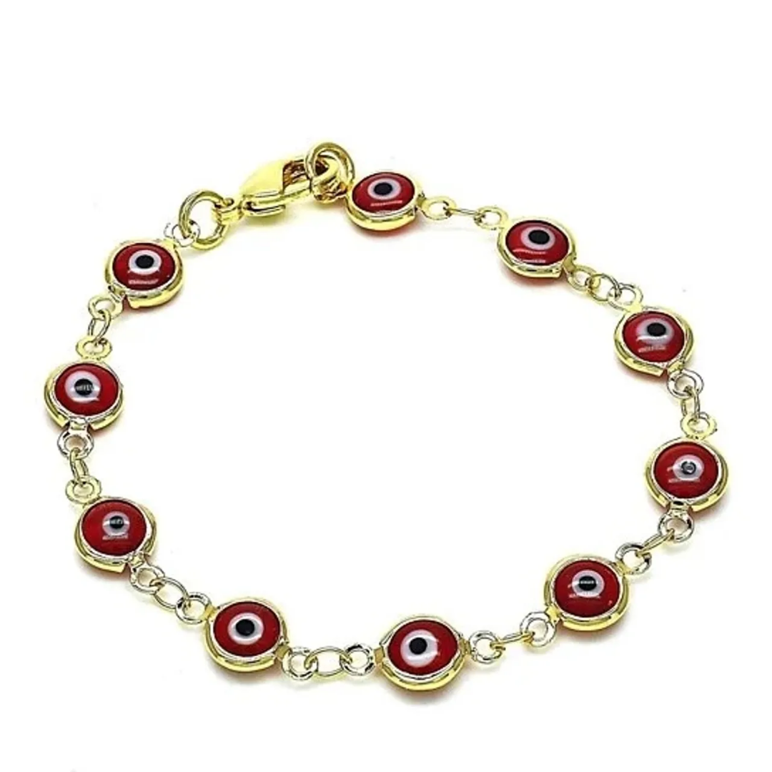 Women's 18K-Gold-Plated Protection Good Luck Bracelet - Red-8''