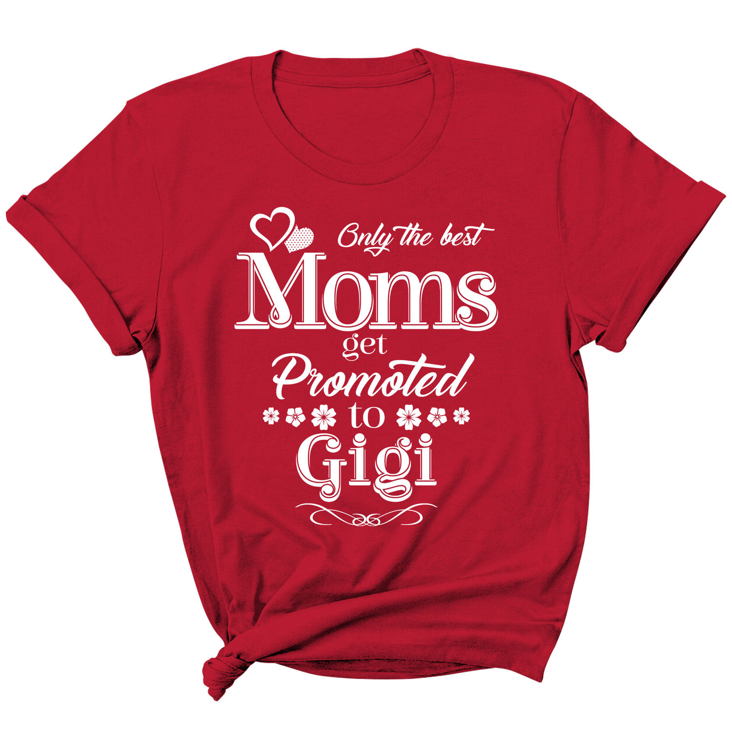 Women's 'Moms Get Promoted...' Short Sleeve T-Shirt - Gigi - Red / 2XL