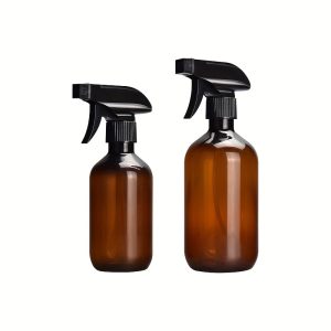 1/2pc, Amber Spray Bottles (300/500ml), Refillable Fine Mist Sprayer, Multipurpose Use For Cleaning, Watering Plants, Hair Care & Air Freshening, Stream & Fine Mist Options