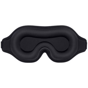 1pc 3d Contoured Sleep Mask With Adjustable Strap - Block Out Light For Travel, Rest, Yoga, And Meditation
