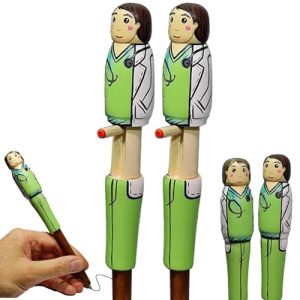 2PCS Funny Pen Gift, Unique Wooden Puppet Ballpoint Pen,Fun Pen Boys Tintin Stand-Up Pen Ornament Pen,Novelty Funny Cartoon Pen,Personalized Novelty P
