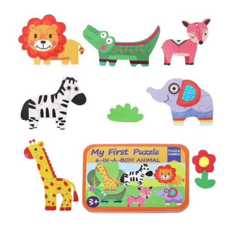 6-in-a-Box Animal Puzzle Set