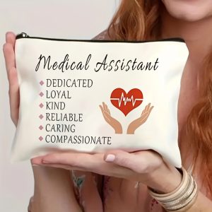 Chic Medical Assistant Appreciation Makeup Bag - Waterproof, Spacious & With Double-sided Design - Perfect Gift For Nurses, Doctors &