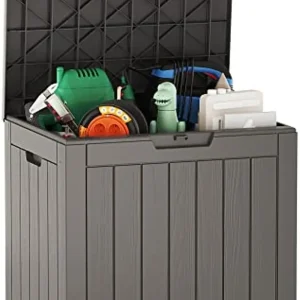 Deck Box, 31 Gallon Indoor and Outdoor Storage Box with Padlock for Patio Cushions, Outdoor Toys,Gardening Tools,Sports