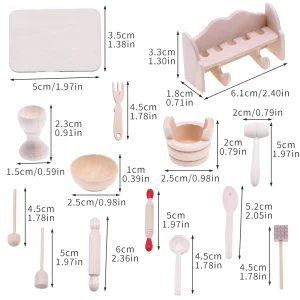 Dollhouse Mini White Embryo Wooden Kitchen Baking Prop OB11 Miniature Food Play Scene Simulation Kitchenware Model Accessories