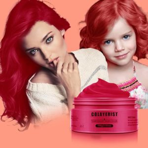 Hair Color Wax for Kids, Temporary Hair Color Dye, Hair Makeup Paint for Parties or Cosplay, No-Mess Coloring Products (Red)