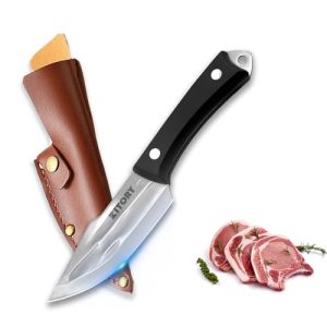 Japan Knives Boning Knife, Small outdoor fixed blade, kitchen utility knives, Meat Cutting, For Home kitchen Cooking Outdoor Camping BBQ 4"