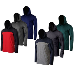 Men's Moisture-Wicking Active Athletic Pullover Hoodies (3-Pack) - Small
