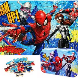 NEILDEN Puzzles for Kids 60 Piece Children Puzzles for Kids Ages 4-6 Jigsaw Puzzles for Kids Learning Educational Puzzles for Girls and Boys (Spiderma