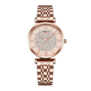 NIBOSI Women's Watch Analog Quartz Rose Gold Diamond Wrist Watch for Ladies Stylish Stainless Steel Gold Dress Watch Girl Gift