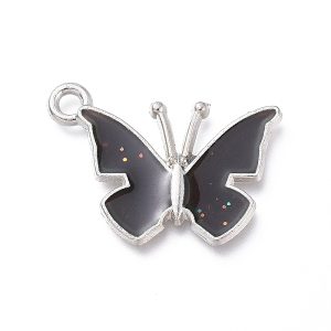 PandaHall Alloy Enamel Pendants, Mirage Mood Pendants(Color will Change with Different Temperature), Cadmium Free & Lead Free, Butterfly...