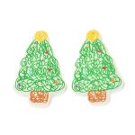 PandaHall Christmas Theme 3D Printed Resin Pendants, DIY Earring Accessories, Christmas Tree, PaleGreen, Christmas Tree Pattern…