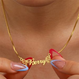 Personalized Butterfly Name Pendant Necklace, Elegant Classic 18k Plated, Stainless Steel Custom Jewelry For Women, Ideal For Daily And Banquet Occasions - No Stone Inlay