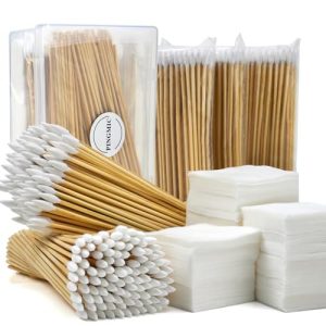PINGMIC Gun Cleaning Supplies - Gun Cleaning Patches and Gun Cleaning Swabs, 6" Long Cotton Swabs, Lint Free Gun Cleaning Cloth Fit Most Caliber Firea