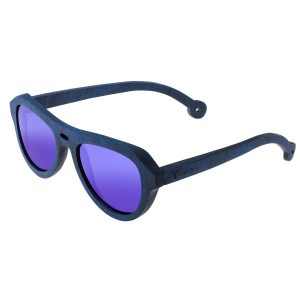 Spectrum Polarized Wooden Sunglasses - Machado - Blue/Blue
