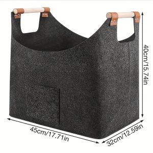 TEMU Fireplace Wooden Handles - Organizer For Newspapers, Magazines, & ,