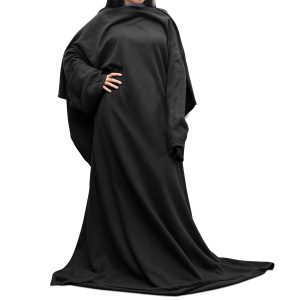 Wearable Fleece Blanket with Sleeves - iMounTEK Wearable Fleece Blanket BLACK