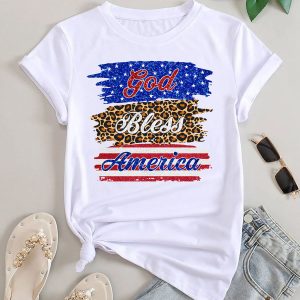Women's Miss Americana T-Shirts - God Bless America - White - M