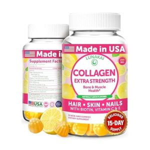 Collagen Gummies for Women and Men with Biotin Zinc Vitamin C and E - Anti Aging, Hair Growth, Skin Care Collagen Supplements - Non-GMO, Gluten Free -