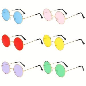Hippie Retro Round 90s Eyewear For Men Women Costumes Parties Gifts Fashion Glasses