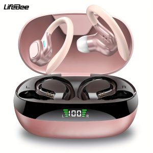 Lifebee Earbuds: Stereo , Enc Noise Cancelling Mic, Sport Earhook Headset, Led Display Charging Case, Wireless Compatible