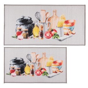 Non-Slip Rugs for Kitchen or Entryway (Set of 2) - Spices