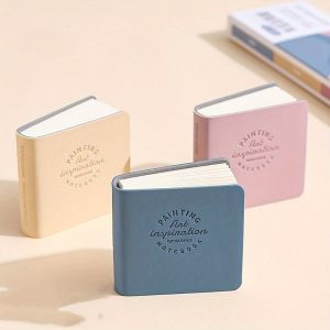 TEMU 3pcs Miniature Art Notebooks - Creative Sketchbooks For Relax, Portable Blank Drawing Pads, Supplies