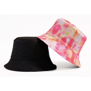Unisex Reversible Tie-Dye Solid Bucket Hat - Style 03