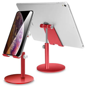 Universal Aluminum Adjustable Stand for Tablets and Phones - Red