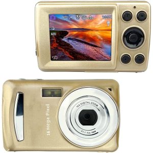 16-Megapixel Compact Digital Camera and Video with 2.4-Inch Screen - Gold Camera
