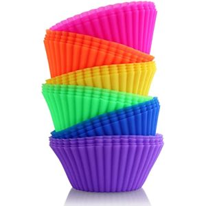 24pcs, Reusable Silicone Muffin Cups And Cupcake Molds - Baking Tools For Perfectly Shaped Muffins And Cupcakes - Kitchen Gadgets And Accessories For Home Bakers